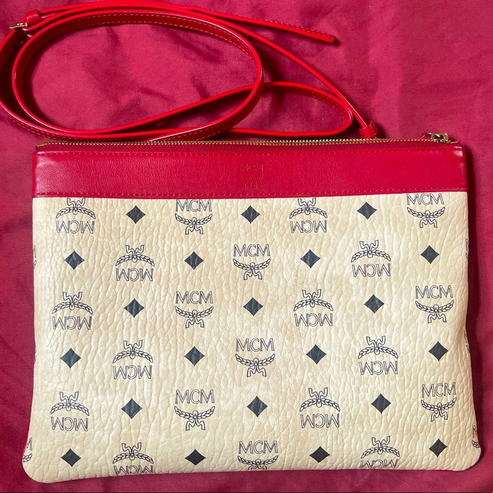 MCM Red & Beige Crossbody Bag